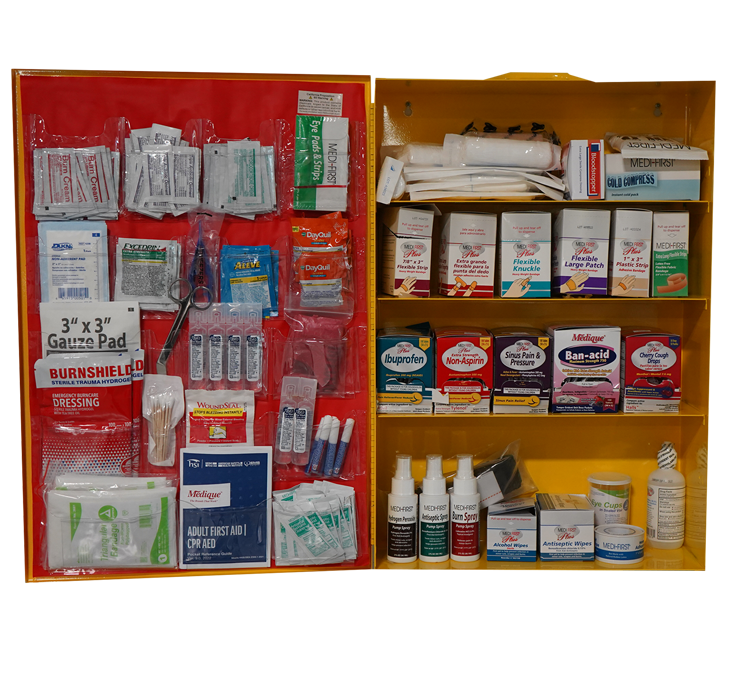 First Aid Cabinet Full of First Aid Supplies